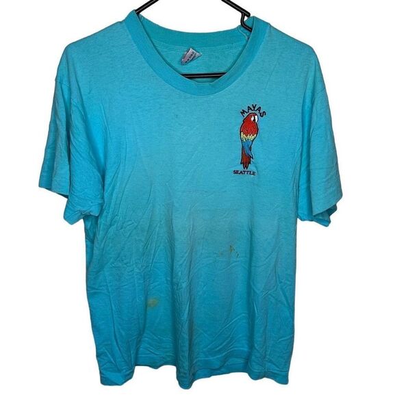 Vintage USA made Single Stitch 90s Seattle Parrot T Shirt Large - Picture 1 of 5